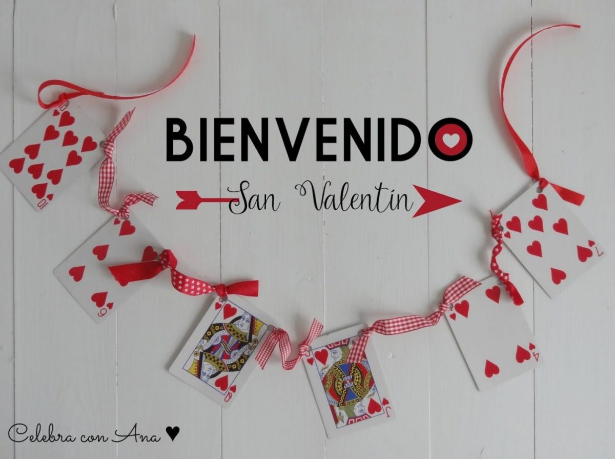 Guirnalda de cartas para Valentín • Celebra con Ana