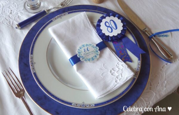 Imprimible mesa flores azules - Imagen 4