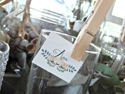 fiesta flores y eucalipto