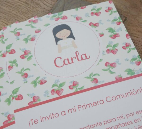 invitación comunión niña