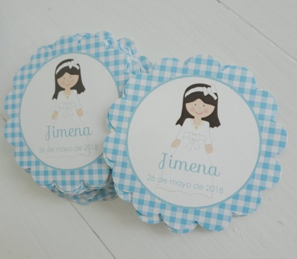 etiquetas comunión niña