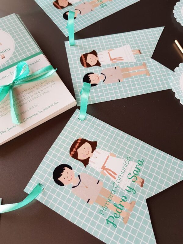 papelería comunión mint