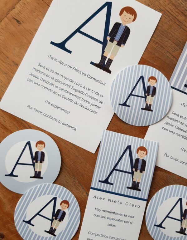 Kit con inicial y muñeco azul - Imagen 2