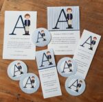 Kit con inicial y muñeco azul