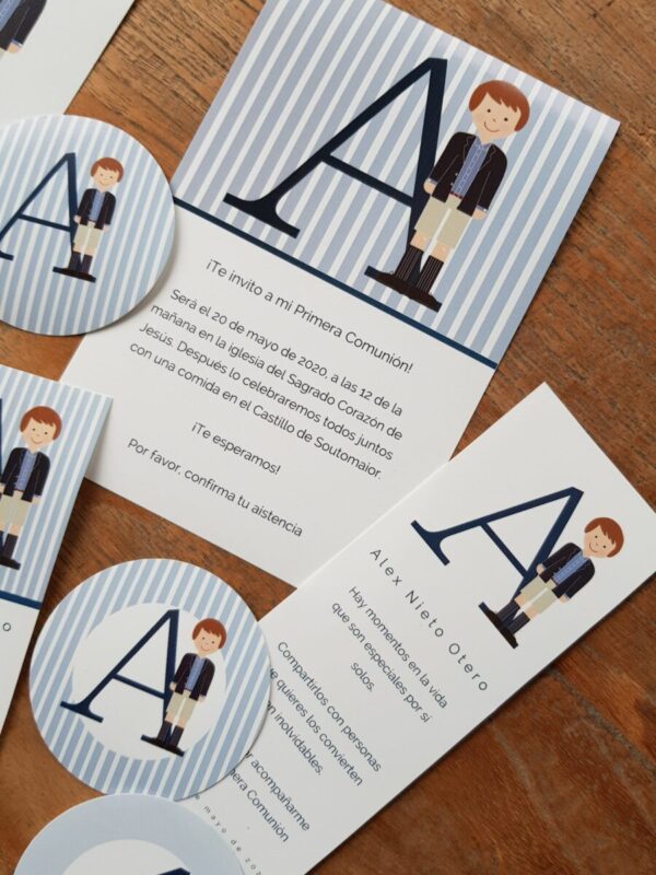 Kit con inicial y muñeco azul - Imagen 3