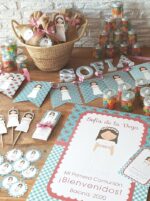 Kit Shabby flores turquesa y rosa - Imagen 4