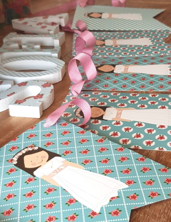 Kit Shabby flores turquesa y rosa - Imagen 3