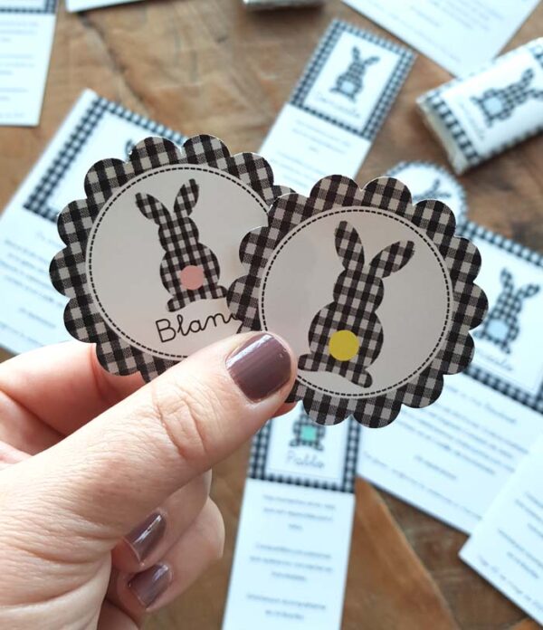 Bautizo Conejito Vichy Negro - Imagen 3