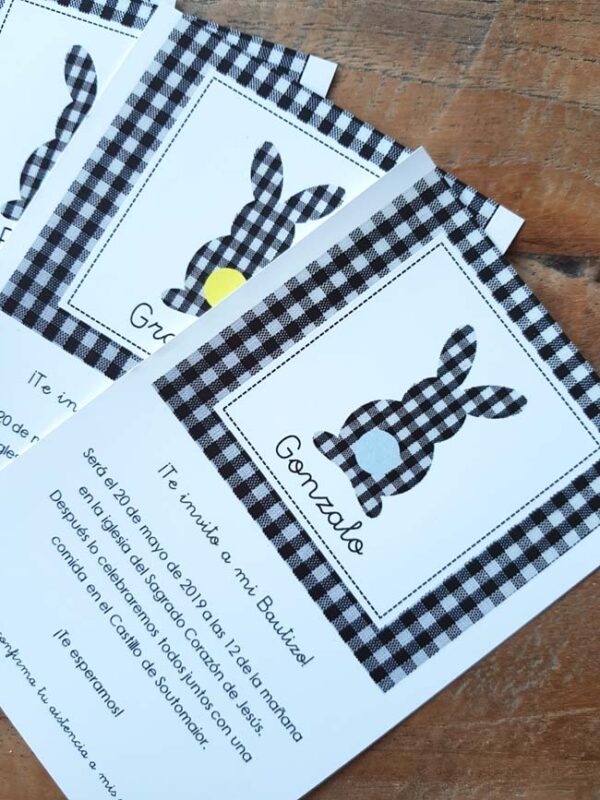 Bautizo Conejito Vichy Negro - Imagen 4