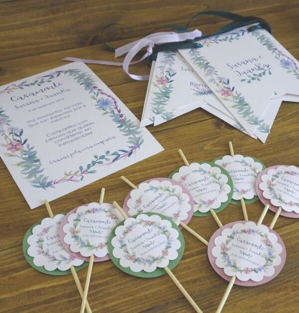 Fiesta Flores Lila y Verde - Imagen 6