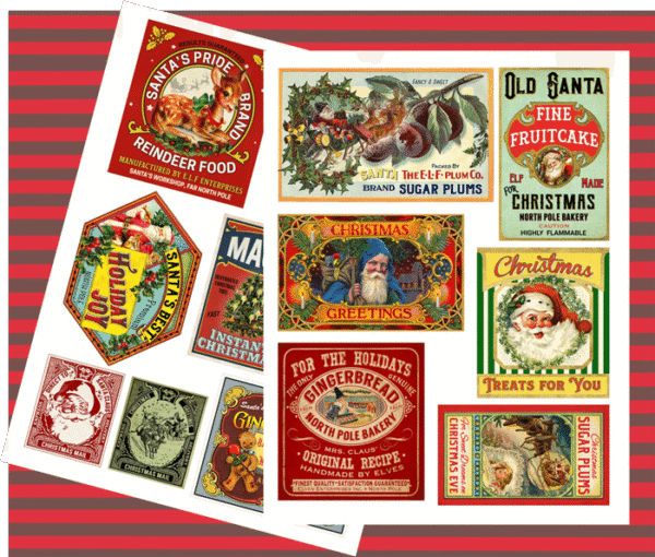 Etiquetas Latas Navidad Retro - Imagen 3