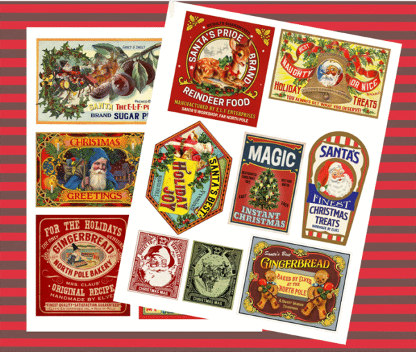 Etiquetas Latas Navidad Retro - Imagen 4