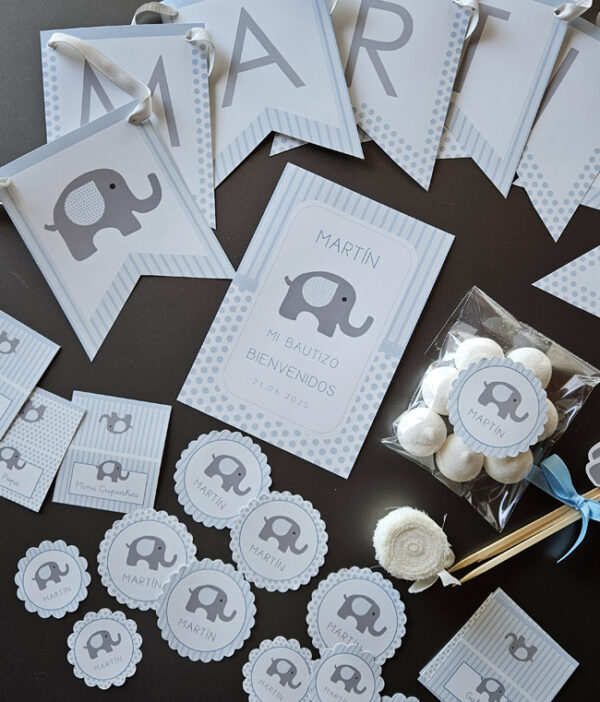 Bautizo Elefantes Azul - Imagen 2